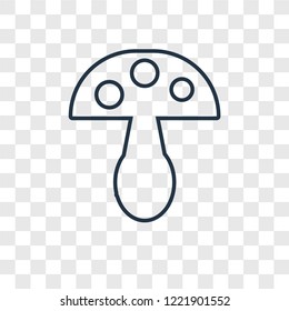 Mushroom concept vector linear icon isolated on transparent background, Mushroom concept transparency concept in outline style