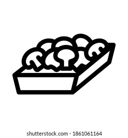 vector de icono de contenedor de hongos. signo de contenedor de hongos. ilustración de símbolo de contorno aislado