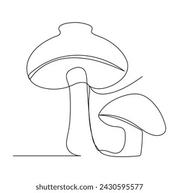 
Pilz   Durchgehende einzeilige Zeichnung der Konturvektordarstellung
