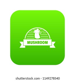 Mushroom cooking icon green vector isolated on white background