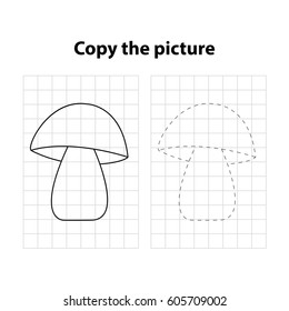 mushroom, copy the picture, game for children