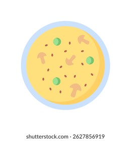 Mushroom cream soup on white background.