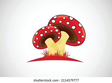 Mushroom creative design vector illustration. Floral elements