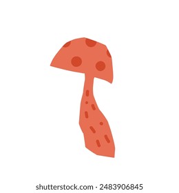 Mushroom cut out paper autumn isolated on white background. Collage forest harvest element. Vector hand drawn flat textured illustration.