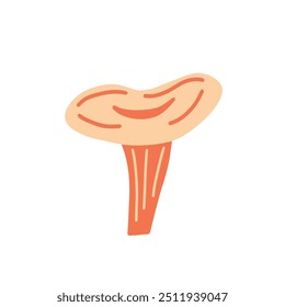 Сhanterelle mushroom in a cute hand drawn style. Vector illustration in flat style