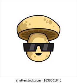 mushroom cute mascot character vector design