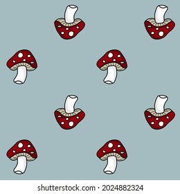 mushroom cute pattern.vector and illustration.