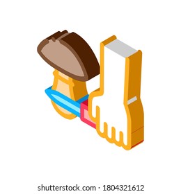 vector de icono de corte de hongos. señal isométrica de corte de hongos. ilustración de símbolo aislado de color