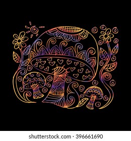 Mushroom. Decorative style.