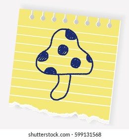 mushroom doodle drawing