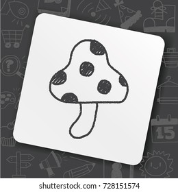 mushroom doodle drawing