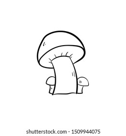 mushroom doodle icon vector hand drawing 