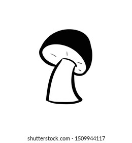 mushroom doodle icon vector hand drawing 