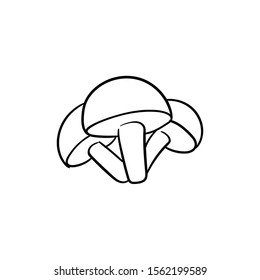 mushroom doodle icon vector hand drawing 