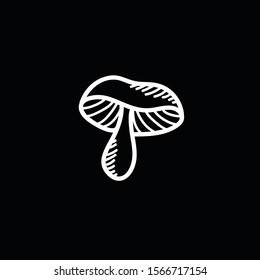 mushroom doodle icon, vector illustration