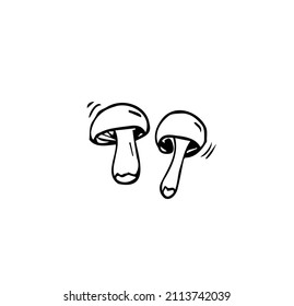 mushroom doodle icon Vector illustration