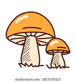 Mushroom doodle icon vector