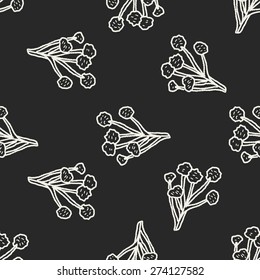 Mushroom doodle seamless pattern background