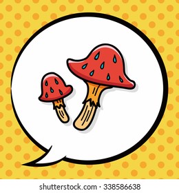 mushroom doodle, speech bubble