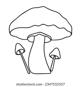 Mushroom in doodle style. Hand drawn mushroom for logo. Mushroom icon outline vector illustration. 