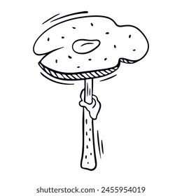 Mushroom in doodle style. Vector design element