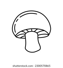 Ilustración vectorial de hongos Doodle. Elemento dibujado a mano aislado sobre fondo blanco. Para tarjetas de felicitación, carteles, pegatinas y diseños estacionales.