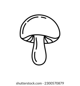 Mushroom  Doodle vector illustration. Single hand drawn element isolated on white background. For greeting cards, posters, stickers and seasonal designs.