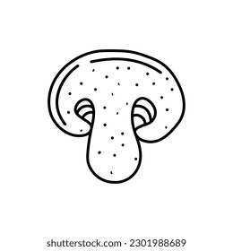 Mushroom  Doodle vector illustration. Single hand drawn element isolated on white background. For greeting cards, posters, stickers and seasonal designs.