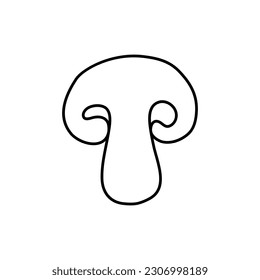 Mushroom  Doodle vector illustration. Single hand drawn element isolated on white background. For greeting cards, posters, stickers and seasonal designs.