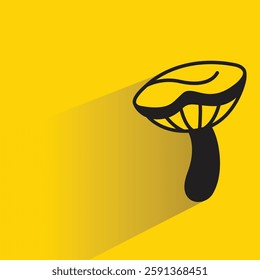 mushroom with drop shadow on yellow background