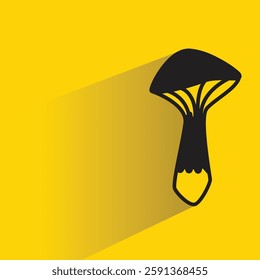 mushroom with drop shadow on yellow background