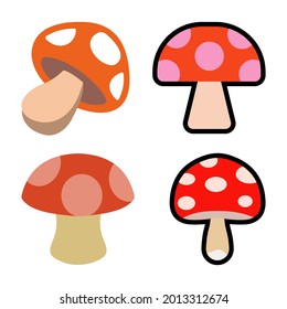 Mushroom emoji isolated vector illustration. High quality mushroom emoticon flat style icon