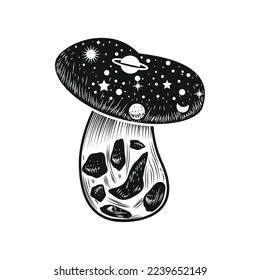 icono de astrología esotérica de hongos aislado