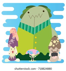 Mushroom family Vector