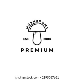 mushroom farm logo line art design template