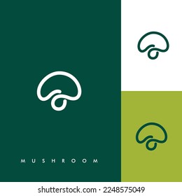 mushroom farm logo vector illustration design, champignon mushroom logo design