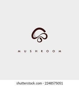 mushroom farm logo vector illustration design, champignon mushroom logo design