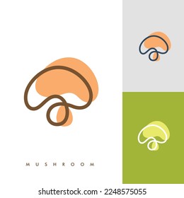 Logo der Pilzfarm, Vektorgrafik-Design, Champignon-Champignon-Logo-Design