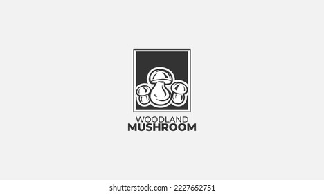 mushroom farm logo vintage vector illustration design