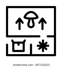 mushroom farm planning icon vector. mushroom farm planning sign. isolated contour symbol illustration