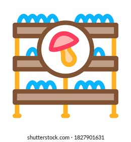 mushroom farm storage icon vector. mushroom farm storage sign. color symbol illustration