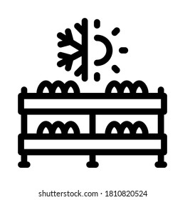 mushroom farm temperature icon vector. mushroom farm temperature sign. isolated contour symbol illustration