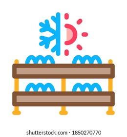 mushroom farm temperature icon vector. mushroom farm temperature sign. color symbol illustration
