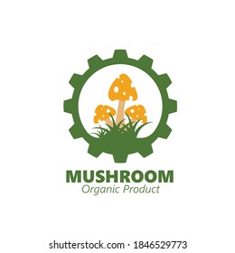 mushroom farm  vector illustration icon design template