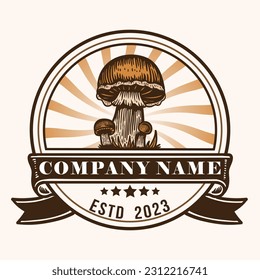 Mushroom Farm Vintage Logo Design