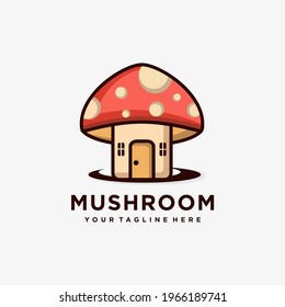 Mushroom Farming Logo vector simple modern agriculture organic food design template