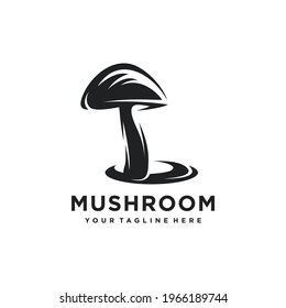 Mushroom Farming Logo vector simple modern agriculture organic food design template