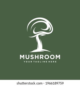 Mushroom Farming Logo vector simple modern agriculture organic food design template