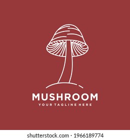 Mushroom Farming Logo vector simple modern agriculture organic food design template