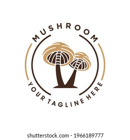 Mushroom Farming Logo vector simple modern agriculture organic food design template